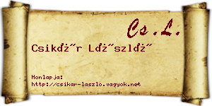 Csikár László névjegykártya